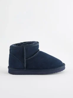 Next Bleu marine - Bottines en daim doublées et chaudes Outlet