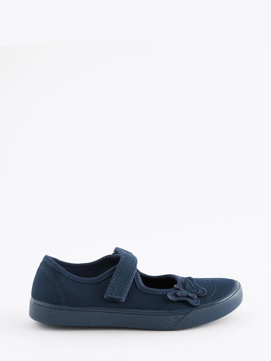 Next Bleu marine - Butterfly Embroidered School Plimsoll Chaussures