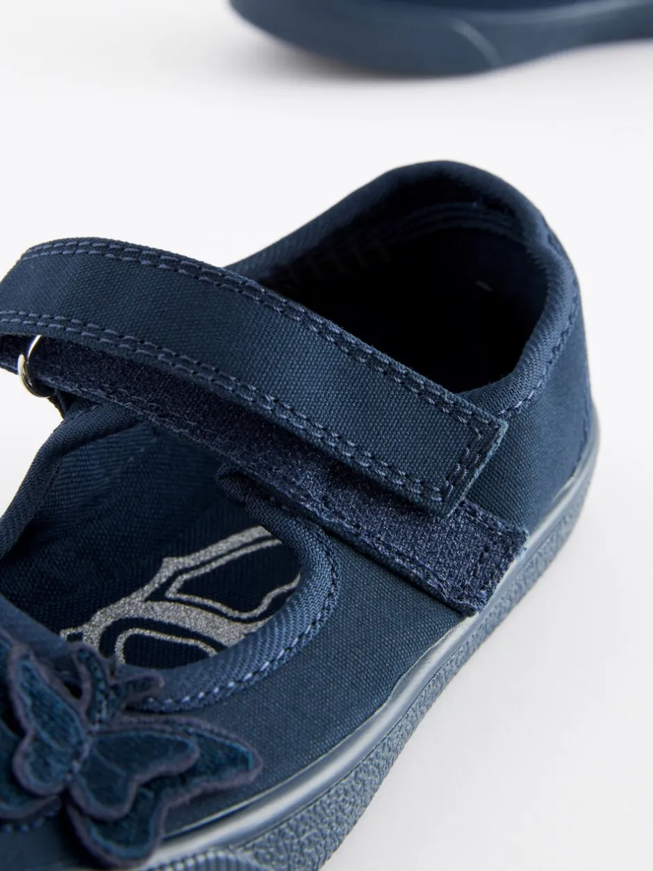 Next Bleu marine - Butterfly Embroidered School Plimsoll Chaussures
