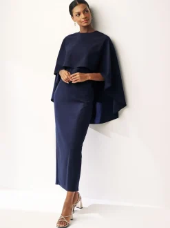 Next - Cape Robe longue Bleu marine Hot