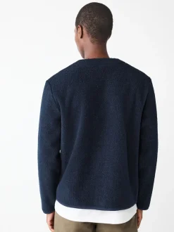 Next Bleu marine - Cardigan en polaire aspect laine Sale