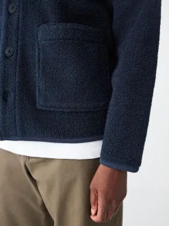 Next Bleu marine - Cardigan en polaire aspect laine Sale