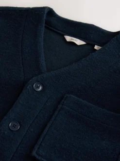 Next Bleu marine - Cardigan en polaire aspect laine Sale