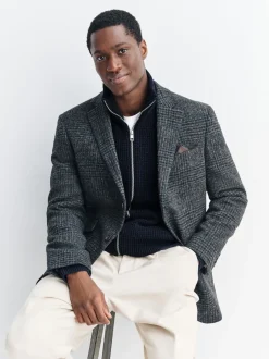 Next Bleu marine - Cardigan zippé en chenille Texture gaufré Coupe classique Sale