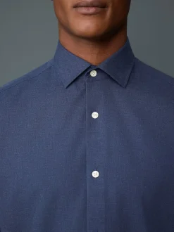 Next Bleu marine - Chemise élégante douce au toucher à manches longues Clearance
