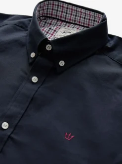 Next - Chemise Oxford stretch à manches longues Bleu marine Discount