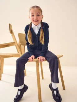 Next Bleu marine - Cotton Rich Nœud Pocket School Cardigan (3-16yrs) Hot