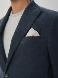 Next Bleu marine - Coupe ajustée Corduroy Costume Veste Best