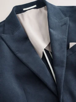 Next Bleu marine - Coupe ajustée Corduroy Costume Veste Best