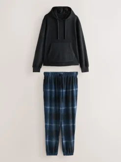 Next Bleu marine - Ensemble sweat à capuche à manches longues en polaire thermique New