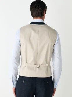 Next Bleu marine - Gilet de costume en laine à chevrons Blend Clearance