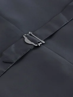 Next Bleu marine - Gilet de costume rayé en laine mélangée Online