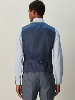 Next Bleu marine - Gilet de costume à carreaux Best