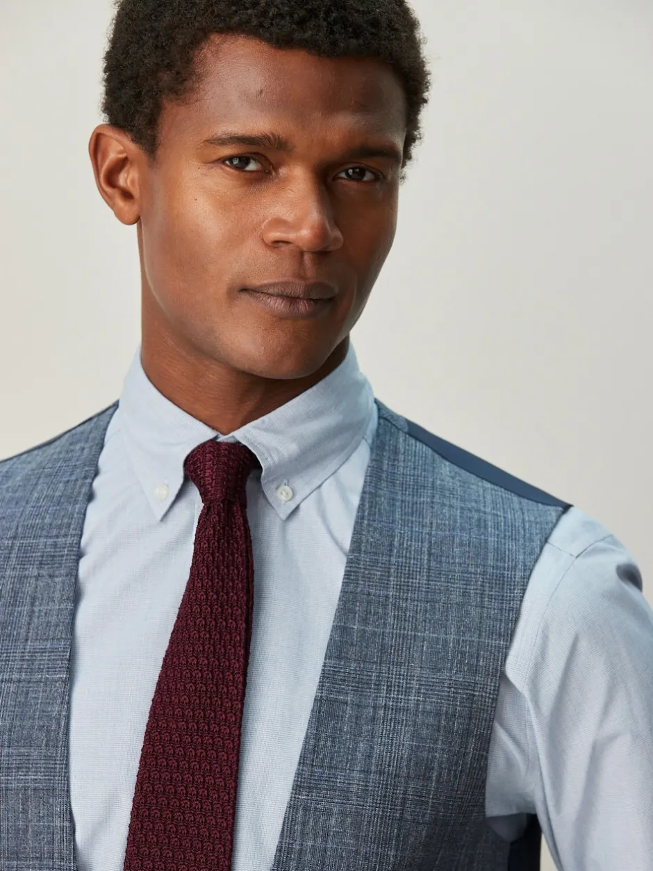 Next Bleu marine - Gilet de costume à carreaux Best