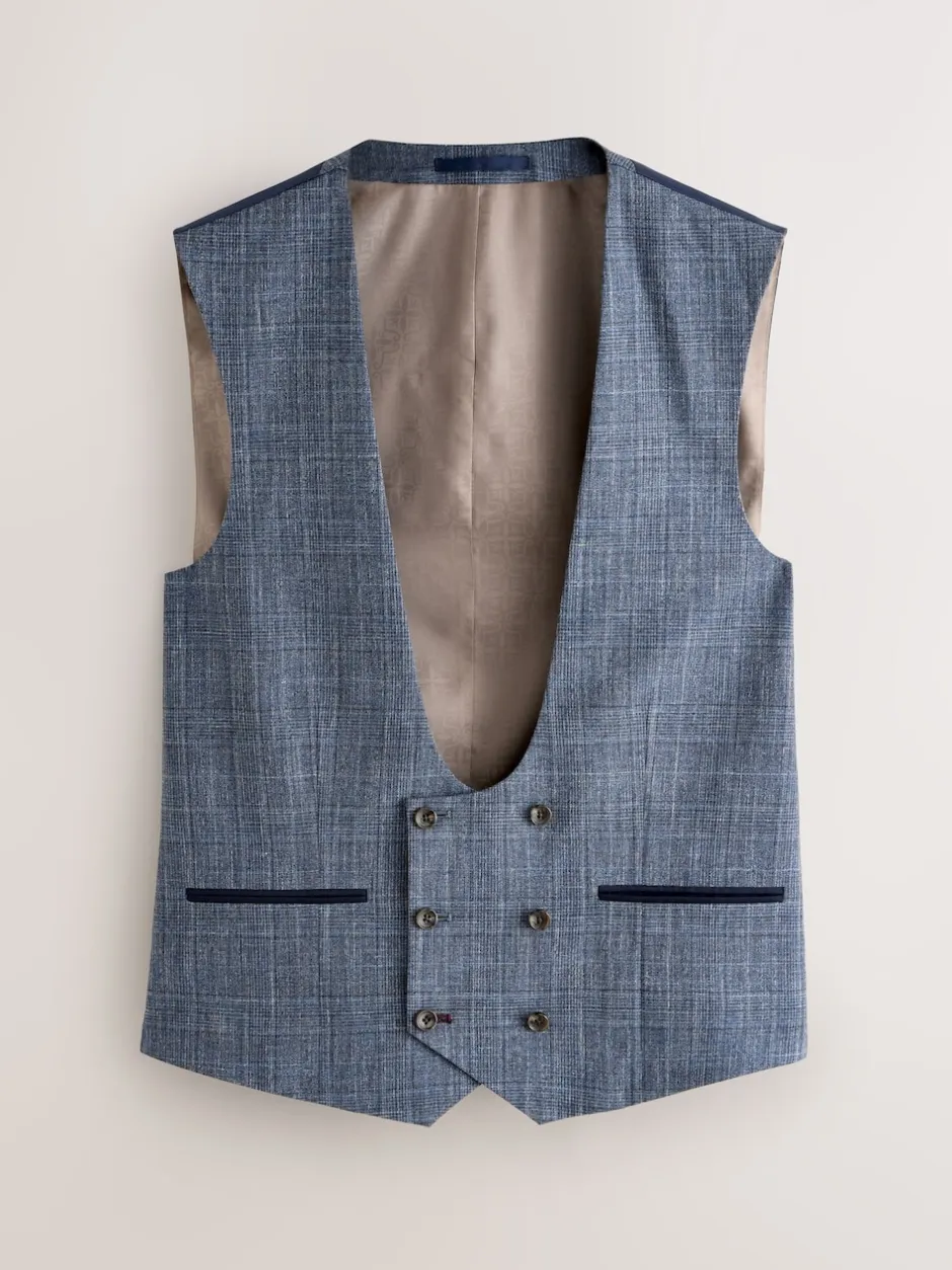 Next Bleu marine - Gilet de costume à carreaux Best