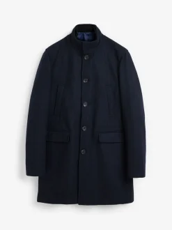 Next Bleu marine - Gilet en laine à chevrons Manteau matelassé Online