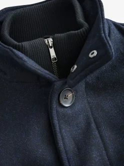 Next Bleu marine - Gilet en laine à chevrons Manteau matelassé Online