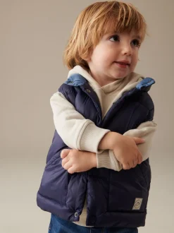 Next - Gilet matelassé (3mths-10yrs) Bleu marine Sale