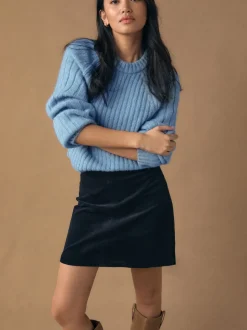 Next Bleu marine - Jupe Mini Cordon