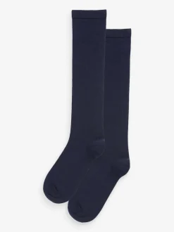 Next Bleu marine - Lot de 2 paires de chaussettes hauteur genou en modal Discount