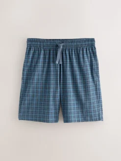 Next Bleu marine - Lot de 2 shorts de pyjama à carreaux en jersey Online