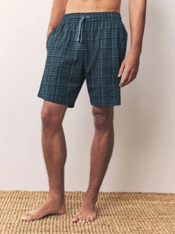 Next Bleu marine - Lot de 2 shorts de pyjama à carreaux en jersey Online