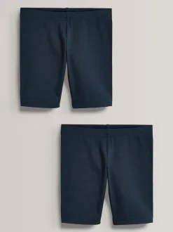 Next Bleu marine - Lot de 2 shorts de vélo extensibles en coton riche (3-16ans) Outlet