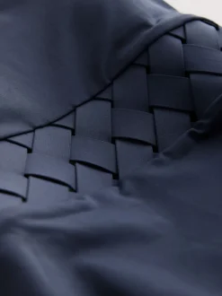 Next Bleu marine - Maillot de bain Col montant Lattice Tummy Control New