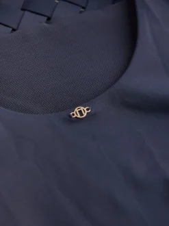 Next Bleu marine - Maillot de bain Col montant Lattice Tummy Control New