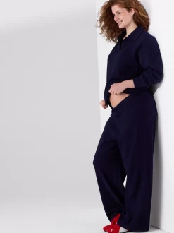 Next Bleu marine - Pantalon de maternité large douillet Discount