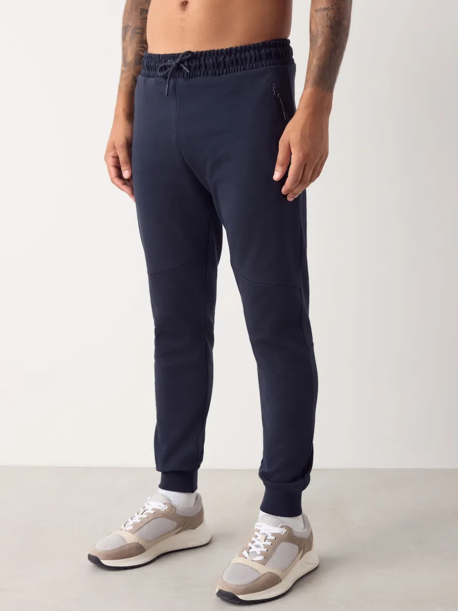 Next Bleu marine - Pantalon de jogging en interlock doux au toucher à poignets New