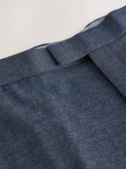 Next Bleu marine - Pantalon Signature Smart en laine italienne texturée avec pattes d'ajustement sur les côtés New