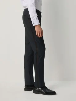 Next Bleu marine - Pantalons de costume Coupe ajustée à motif jacquard Online