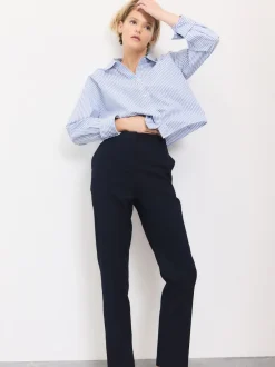 Next Bleu marine - Pantalons slim habillés en laine