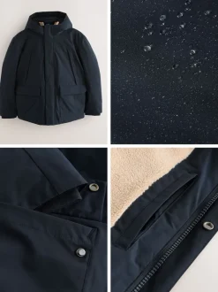 Next Bleu marine - Parka ThermoGen avec doublure en peau de mouton New