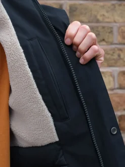 Next Bleu marine - Parka ThermoGen avec doublure en peau de mouton New