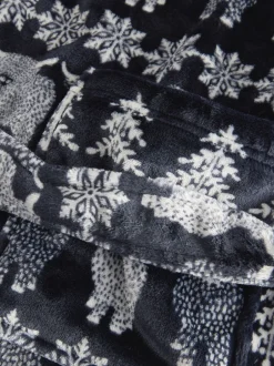 Next Bleu marine - Peignoir de Noël Hamish The Highland Cow assorti à motif Fair Isle Sale