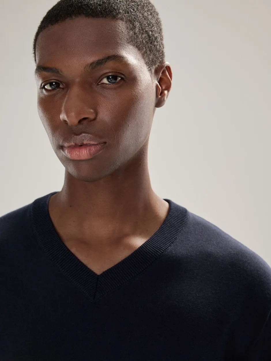 Next Bleu marine - Pull à manches longues riche en coton Online