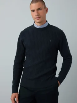 Next Bleu marine - Pull chemise torsadé court coupe classique