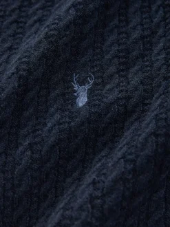 Next Bleu marine - Pull chemise torsadé court coupe classique