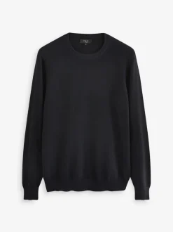 Next Bleu marine - Pull Col rond en pur Coton Coupe classique New