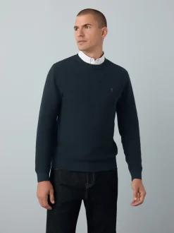 Next Bleu marine - Pull Oxford texturé coupe classique Hot