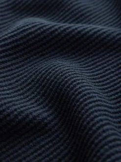 Next Bleu marine - Pull Oxford texturé coupe classique Hot