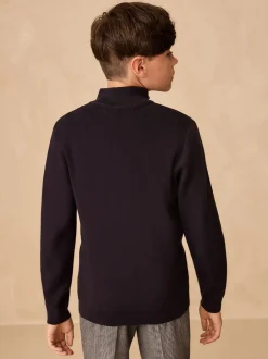 Next Bleu marine - Pull quart de zip (3-16ans) New