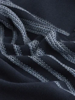 Next Bleu marine - Pulls à encolure zippée à rayures sur la poitrine Coupe classique Essential Hot