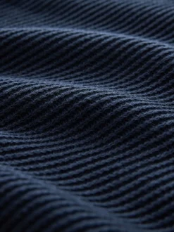 Next Bleu marine - Pulls Coupe classique côtelé à Texture simulée