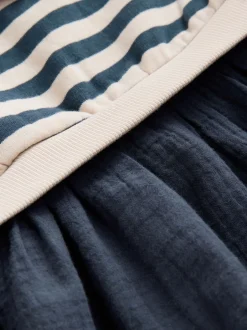 Next Bleu marine à rayures - Robe sweat à jupe en maille (3mois7ans) Sale