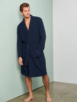 Next Bleu marine - Robe légère de robe de gaufre Sale