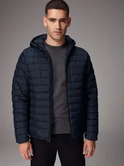 Next Bleu marine - Résistant à la douche Lightweight Hooded Puffer Coat Veste Best