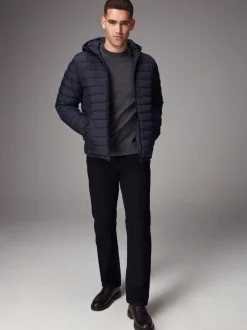 Next Bleu marine - Résistant à la douche Lightweight Hooded Puffer Coat Veste Best